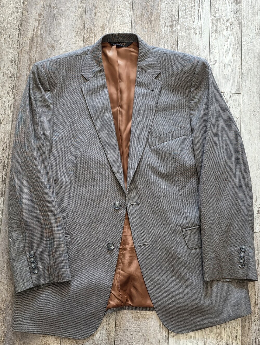 44R Men's "Joseph" by Jos. A. Bank Blazer Gray Wool Weave 100% Cotton Sport Coat